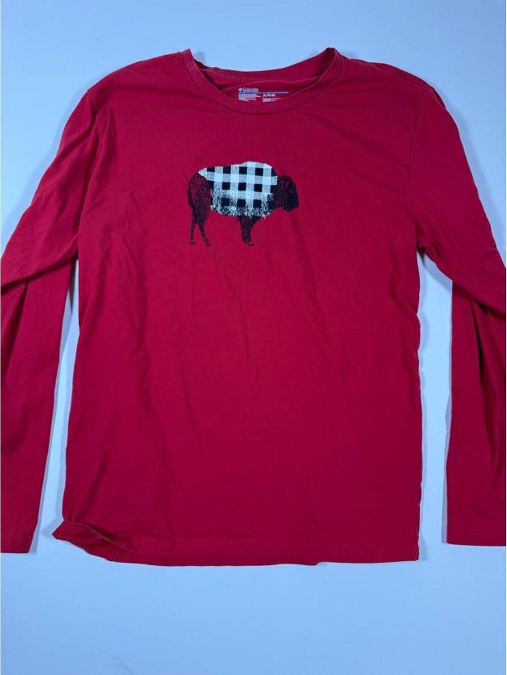 Columbia Red Long Sleeve Buffalo Graphic Shirt XL